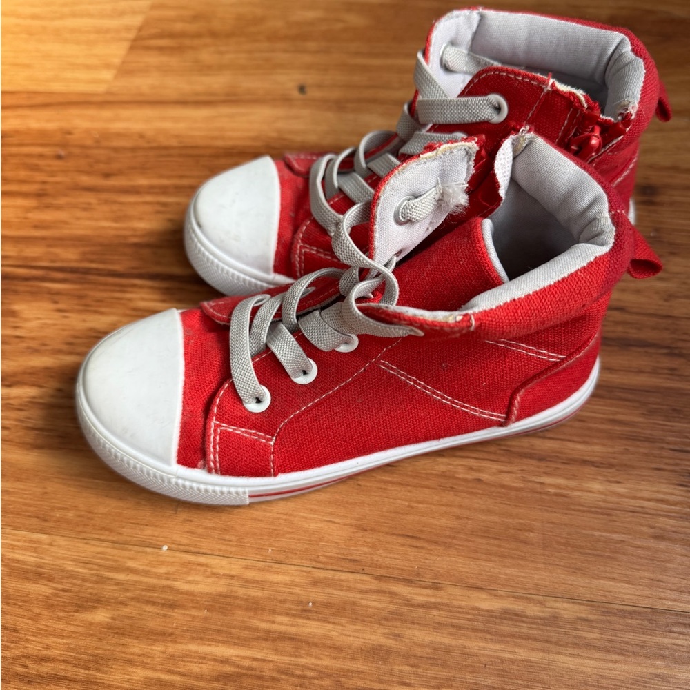 Red High-Top Kids Sneakers
